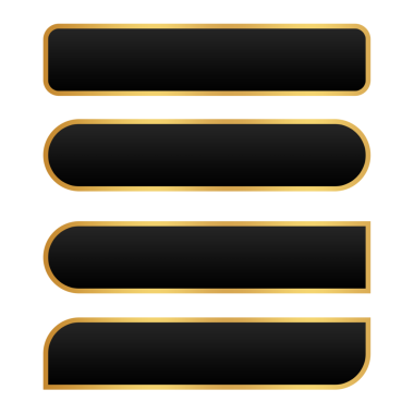 lüks altın rengi siyah metin kutusu boş altın element, altın kutu element tasarımı şeffaf png şablon