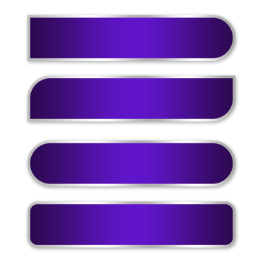 Gümüş çizgi lüks element png dosyasıyla dikdörtgen mor düğmeler seti