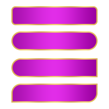 Pembe düğmeler altın çizgi lüks element png dosya şeffaf arkaplan ile dikdörtgen