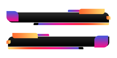Instagram, element tasarımı png dosyası için üçüncü siyah tasarım gradyan set