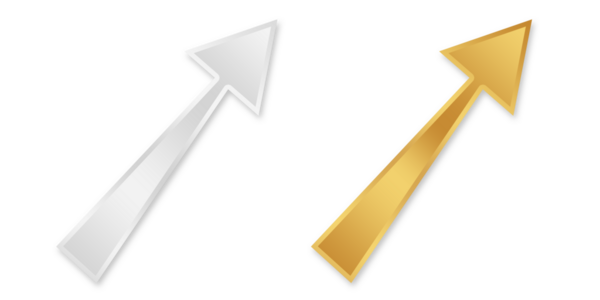 lüks altın ok gümüş element şeffaf arkaplan şablonu