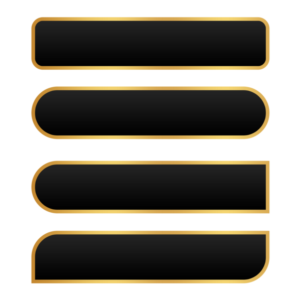 lüks altın rengi siyah metin kutusu boş altın element, altın kutu element tasarımı şeffaf png şablon