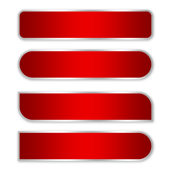 Gümüş çizgi lüks element png dosyasıyla dikdörtgen kırmızı düğmeler seti şeffaf arkaplan
