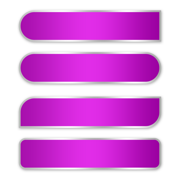 Gümüş çizgi lüks öge png dosyasıyla dikdörtgen pembe düğmeler seti şeffaf arkaplan