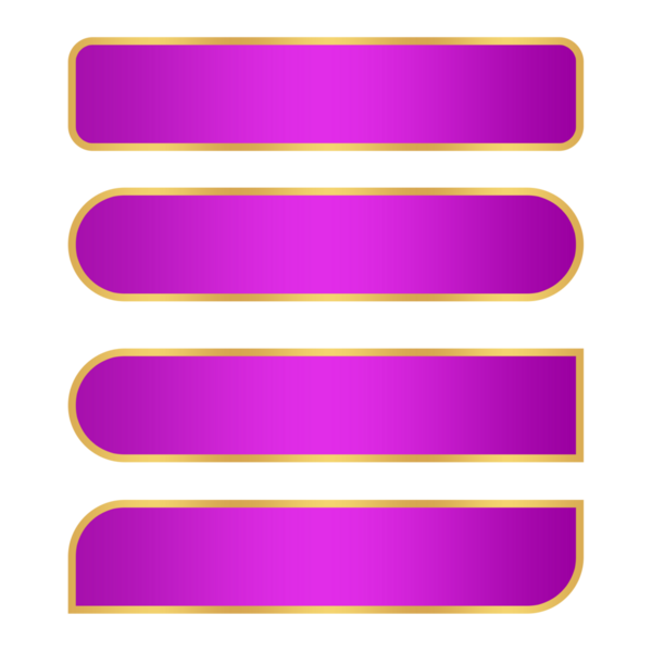 Pembe düğmeler altın çizgi lüks element png dosya şeffaf arkaplan ile dikdörtgen