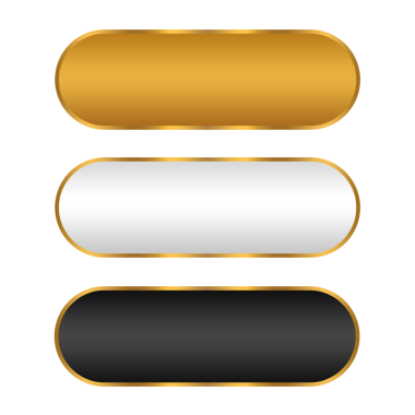 Lüks set şablon altın şekilli metin kutusu boş gümüş altın element, altın kutu element tasarımı şeffaf png şablonu