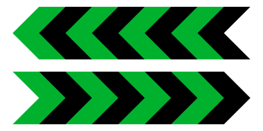 ok elementli Tehlike Belirtisi için siyah ve yeşil Sembol Uyarı İşareti