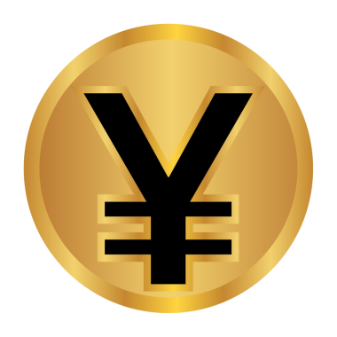Çemberli lüks altın yen sembolü png dosyası