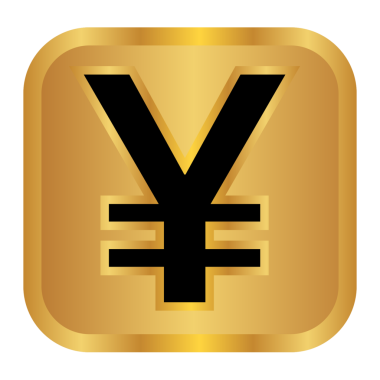 lüks altın yen sembol ögesi png dosyası kare ile