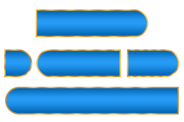 Altın çizgili lüks element png dosyasına sahip mavi düğmeler seti şeffaf arkaplan