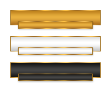 Modern metin kutusu boş gümüş altın element, altın çerçeve metin kutusu element tasarım şablonu şeffaf png
