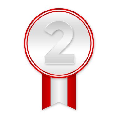 1 Numaralı Gümüş Madalya ve Red Ribbon eps dosyası