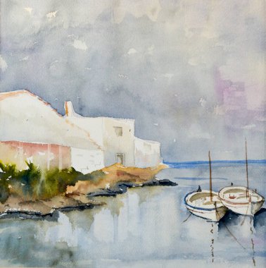 Watercolor on a marine free theme