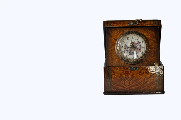Szablon Białym Tłem Motywem Zegara Vintage — Zdjęcie stockowe