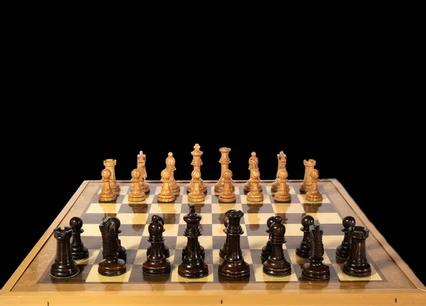 Шахматный Стол Готов Начать Новую Игру — стоковое фото