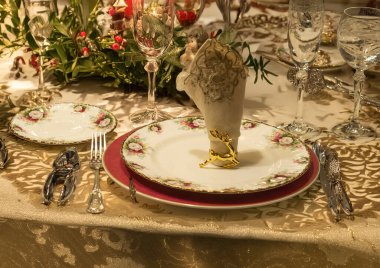 Masa Noel 'i kutlamak için hazırlandı.