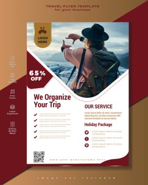 Seyahat broşürü tasarımı. seyahat tur el ilanı şablonu