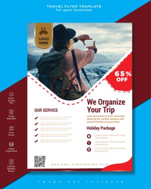 Seyahat broşürü tasarımı. seyahat tur el ilanı şablonu