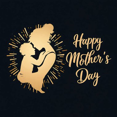 Anneler Günü tebrik kartı tasarımın kutlu olsun. Anneler Günü tipografi tasarımı, bir anne ve çocuk kucaklaşması ve anne tebrik kartı çizimi için zarif bir altyapısı var..