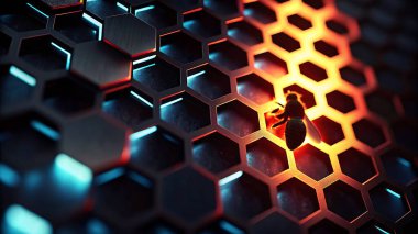 4K Abstract Hexagonal Background  High Resolution Futuristic Design with Glowing Honeycomb Pattern clipart