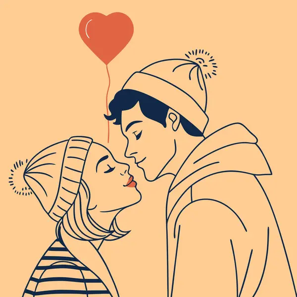 Romantik Sevgililer Günü Vektör İllüstrasyonu Aşk, Kalpler, Çiftler ve Yüksek Kaliteli Dijital Tasarımda Bayram Sembolleri