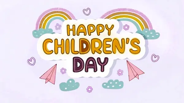 Çocuk Gününüz kutlu olsun Neşeli Çocuklar Kutlama, afiş, poster, hediye kartı ve Mutlu Çocuklar Günü Geçmişi.