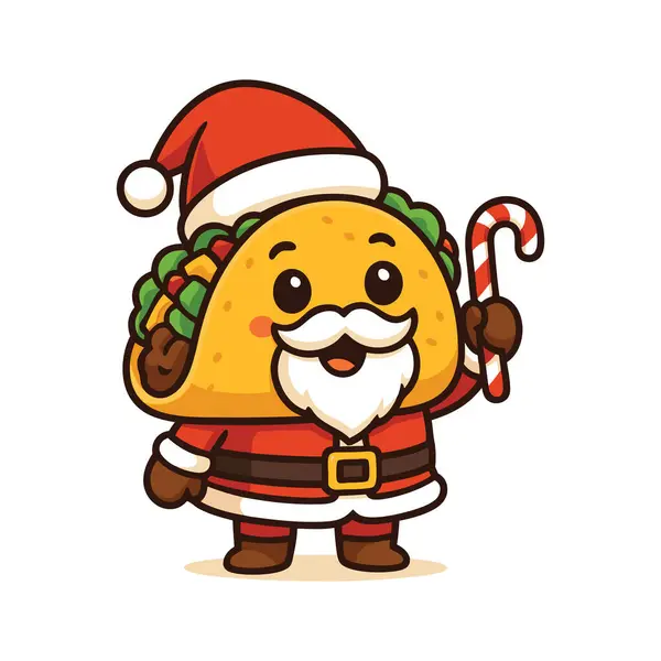 Şeker kamışlı tatlı Noel Baba karakteri, Noel karikatürü çizimi.