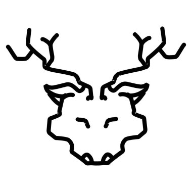 Geyik kafası tasarımı. Logolar, simgeler ve çıkartmalar için mükemmel