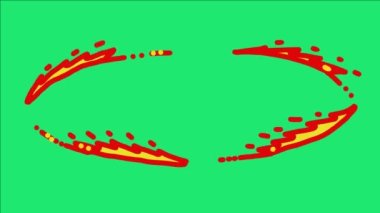 Animated video of fire moving in a circle is suitable for presentation items or elements and film content