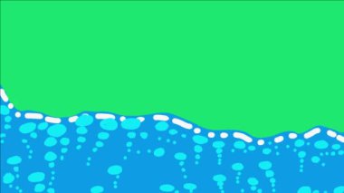 Animated video of sea water, water bubbles, greenscreen. Suitable for content videos, cartoons and others