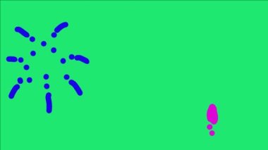 Abstract fireworks on green background suitable for new year celebration video, birthday and others