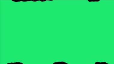 Black ink liquid animation on green screen background