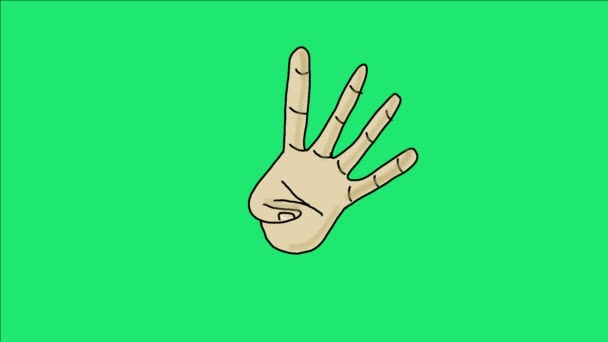 Hand Counting Background One Finger Five Fingers Video Animation — Vídeos de Stock