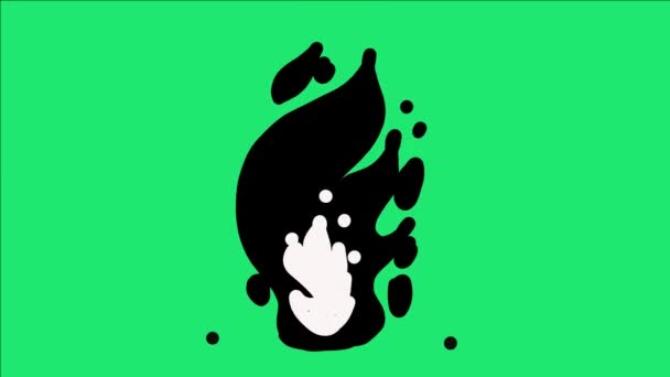 Черный Огонь Анимации Видео Зеленый Экран Подходит Анимации Логотипа Иконка — стоковое видео