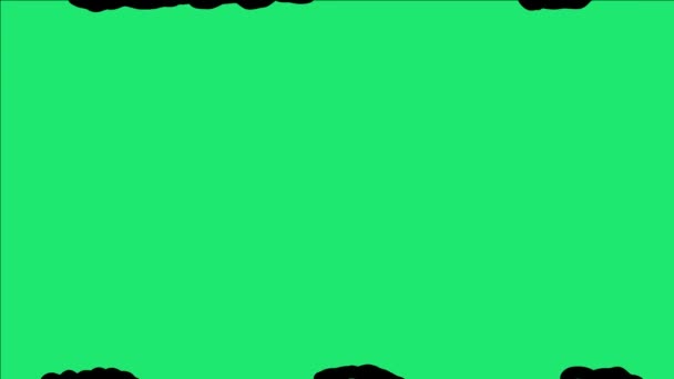 Черные Чернила Жидкость Анимации Зеленом Фоне Экрана — стоковое видео