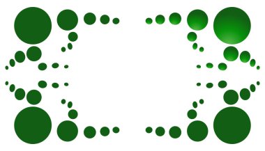 Abstract illustration background with green balls frame. Perfect for website background, posters, banners, book covers