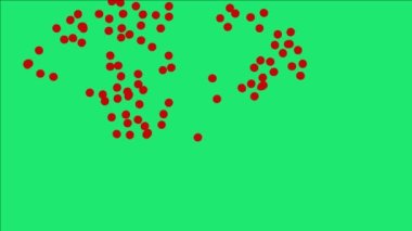 Animation greenscreen effect red love shape. Perfect for videos with love and affection themes