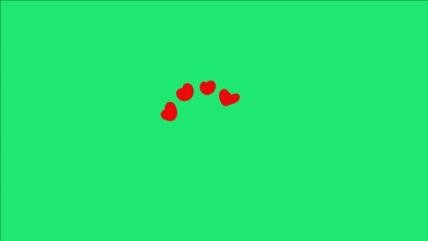 Video Effect Green Screen Many Love Heart Shapes Perfect Video — Stockvideo