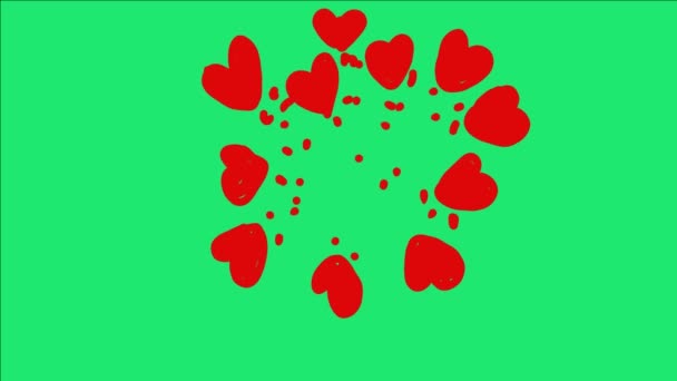 Pantalla Verde Efecto Vídeo Con Forma Amor Rojo Líquido Perfecto — Vídeo de stock