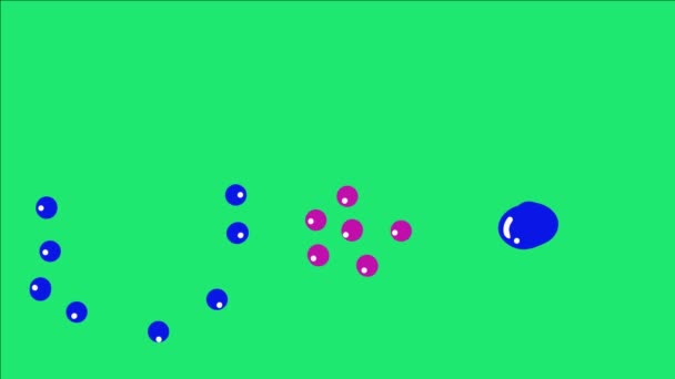 Animated Effects Colorful Liquid Balls Falling Gushing Perfect Ornaments Elements — Video Stock