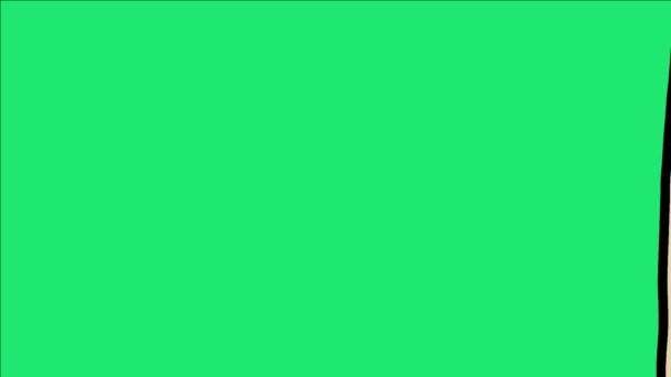 Видеоэффект Зеленый Экран Медленно Открывающимся Экраном Мультфильма Перфект Видеоконтента Начала — стоковое видео