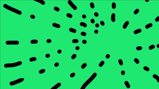 Video Effect Animatie Van Cartoon Groen Scherm Zwarte Lijnen Bewegen — Stockvideo