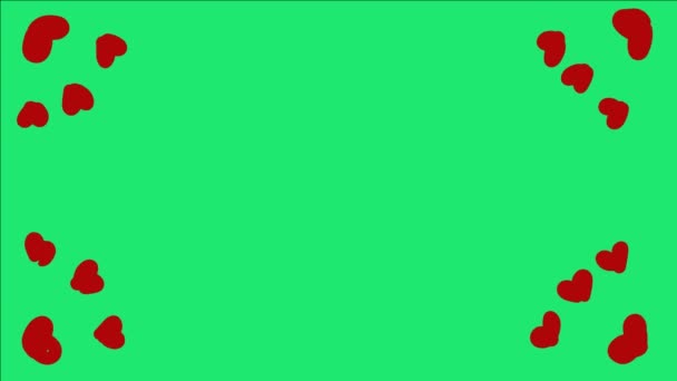 Видеоэффект Зеленый Экран Движущейся Любовной Рамкой Перфект Видеоконтента Темой Любви — стоковое видео