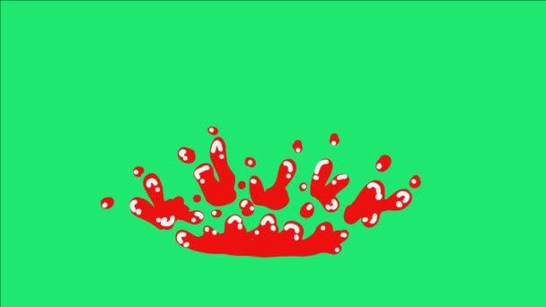 Red Water Drop Cartoon Green Screen Animation Perfect Footage Children — Vídeos de Stock