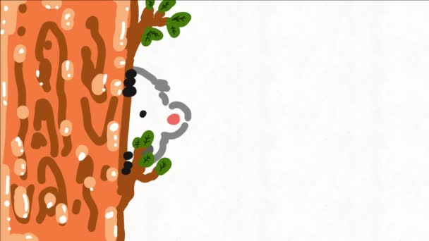 Cute Animacji Koala Kreskówki Drzewem Idealny Fragmenty Treści Dla Dzieci — Wideo stockowe