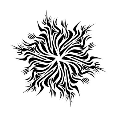 Estetik şekilli kabile dövmesi tasviri. Çıkartmalar, giysi çıkartmaları, şapkalar, ayakkabılar, posterler, afişler, kitap kapakları, simgeler için mükemmel