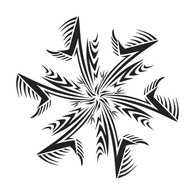 Estetik şekilli kabile dövmesi tasviri. Çıkartmalar, giysi çıkartmaları, şapkalar, ayakkabılar, posterler, afişler, kitap kapakları, simgeler için mükemmel