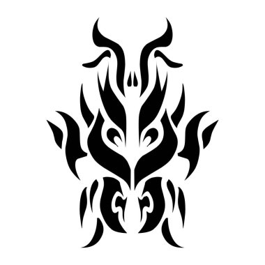 Estetik şekilli kabile dövmesi tasviri. Çıkartmalar, giysi çıkartmaları, şapkalar, ayakkabılar, posterler, afişler, kitap kapakları, simgeler için mükemmel