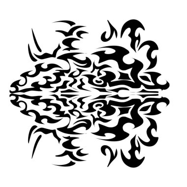 Estetik şekilli kabile dövmesi tasviri. Çıkartmalar, giysi çıkartmaları, şapkalar, ayakkabılar, posterler, afişler, kitap kapakları, simgeler için mükemmel