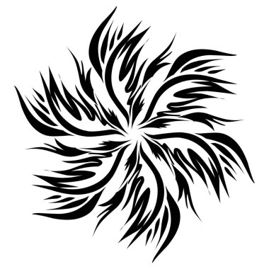 Estetik şekilli kabile dövmesi tasviri. Çıkartmalar, giysi çıkartmaları, şapkalar, ayakkabılar, posterler, afişler, kitap kapakları, simgeler için mükemmel